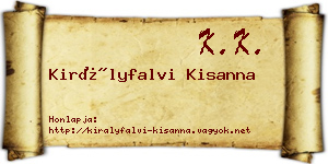Királyfalvi Kisanna névjegykártya